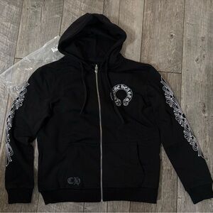 Chrome Hearts Black Hoodie with White Logo